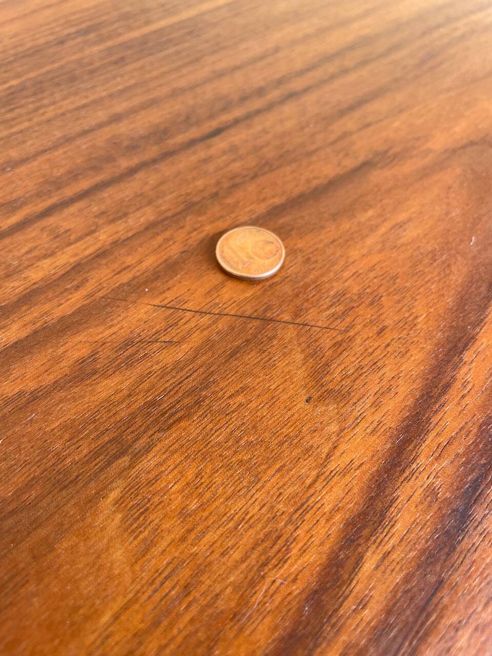 Vintage walnut commode with tapered legs circa 1950s