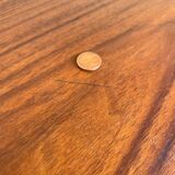 Vintage walnut commode with tapered legs circa 1950s