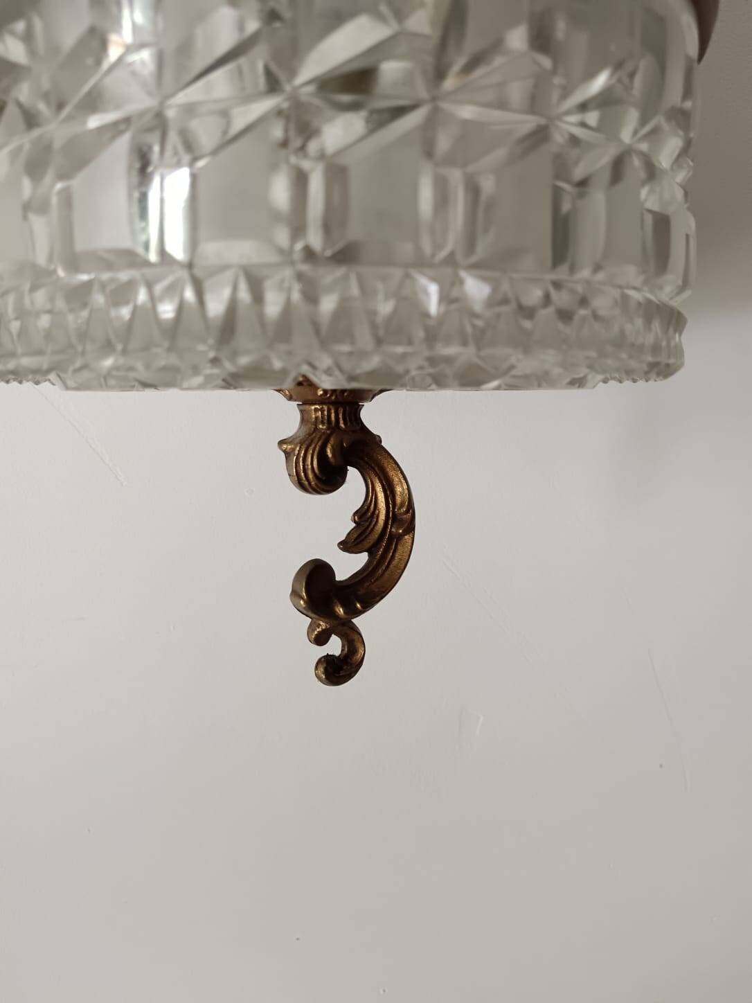 Suspension verre et laiton année 70