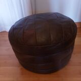 Leather patchwork pouf, vintage 70'S by Sede