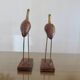 Pair of teak and brass herons from the 70s