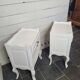 Pair of white patinated Louis XV style bedside tables