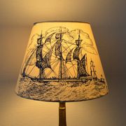 Jouy fabric lampshade, marine decoration