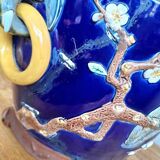 Large antique majolica cache pot, planter by Joseph Holdcroft.