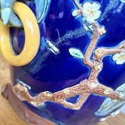 Large antique majolica cache pot, planter by Joseph Holdcroft.