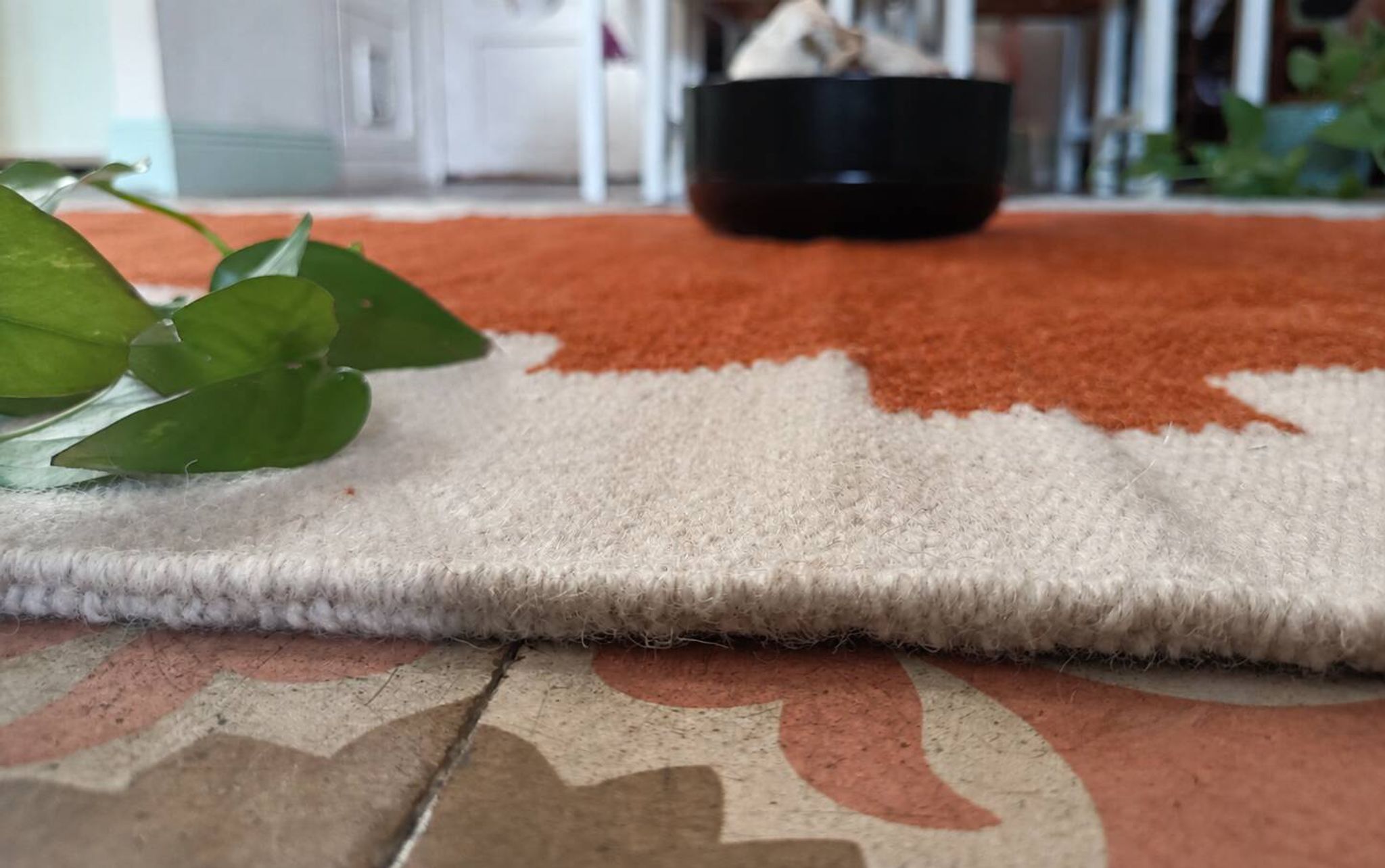 Tapis kilim égyptien fait main 120x180 cm – Terracotta et écru