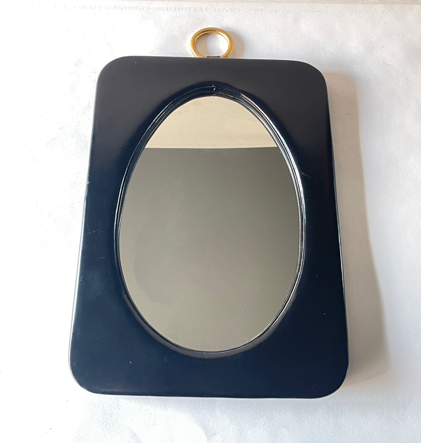 Vintage mirror in skaï 24x33cm