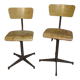 Set de 2 chaises d'atelier vintage pied étoile