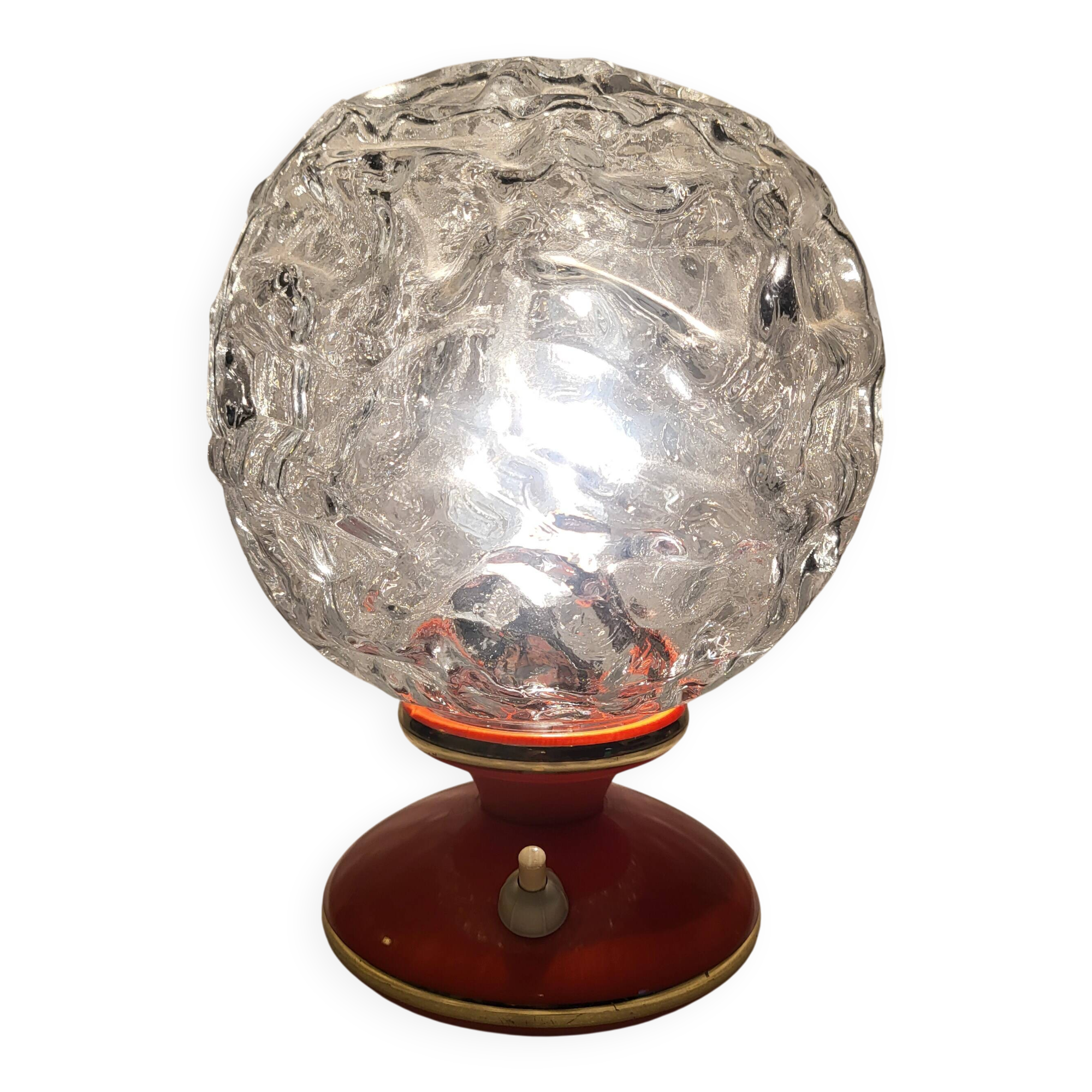 Lampe globe orange, space âge, Allemagne, 1960-70