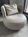 Design swivel armchair "CURL" by Roche Bobois - Light Grey Leather
