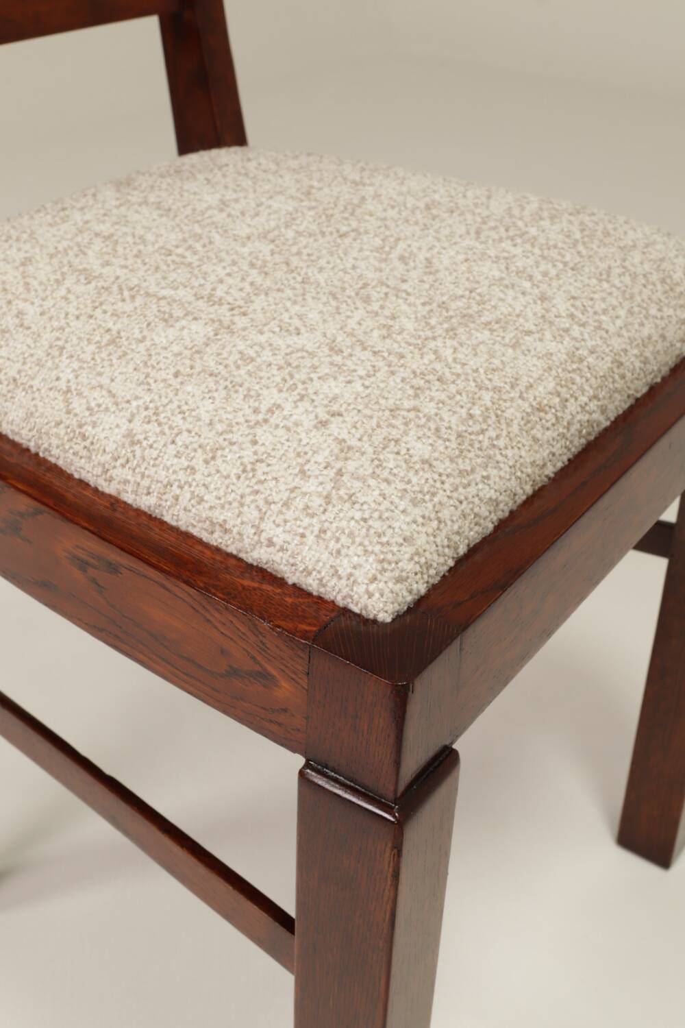 Art Deco chair beige fabric rustic oak 1950