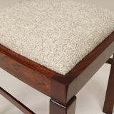 Art Deco chair beige fabric rustic oak 1950