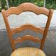 4 solid wood kitchen chairs with rush seats