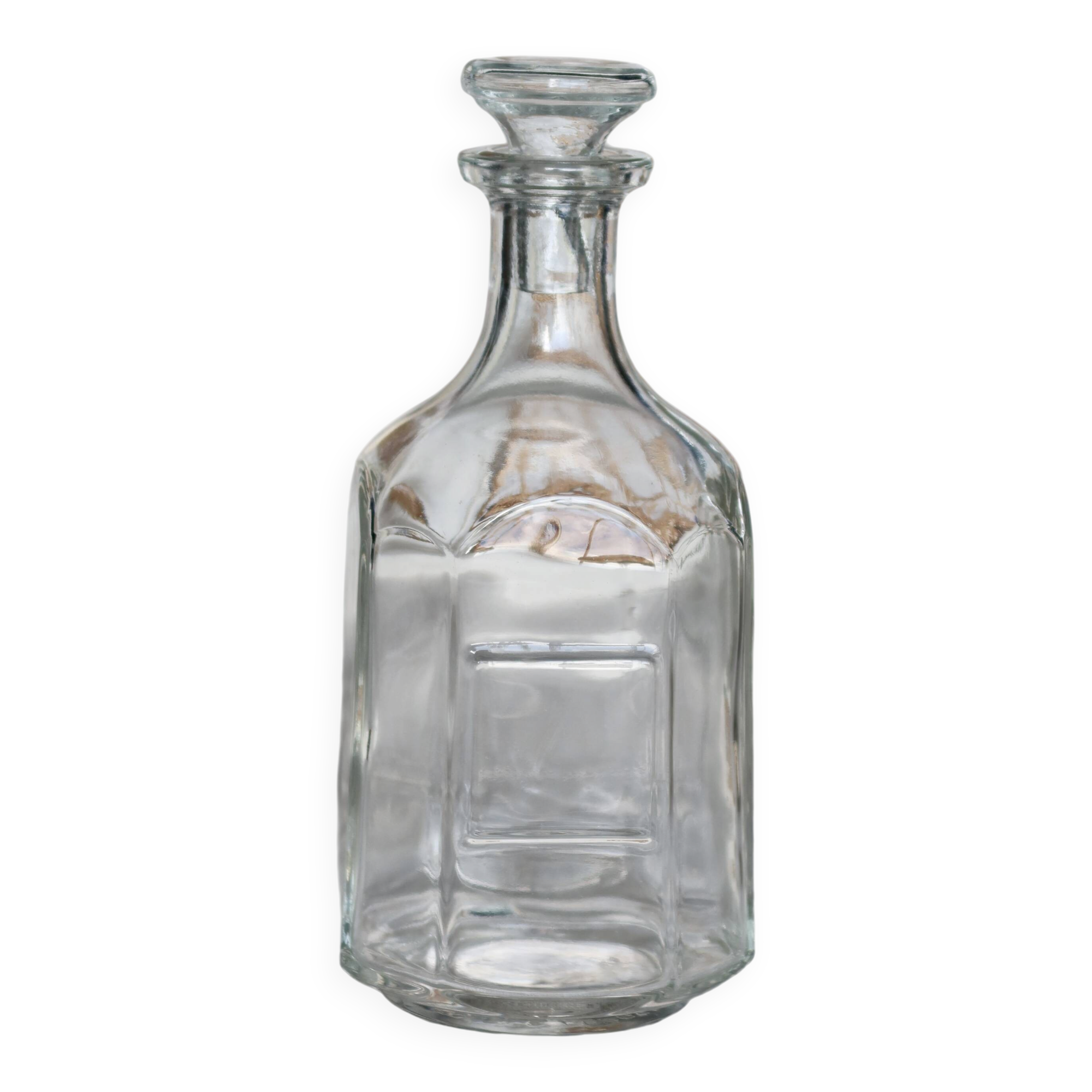 Carafe vintage en verre avec bouchon