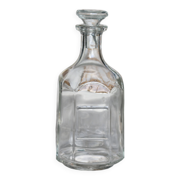 Carafe vintage en verre avec bouchon