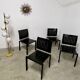 Lot 4 old vintage design chairs Dieticker Bruno Rey black wood year 70