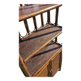 Vintage rattan bookcase shelf