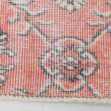 Floral red turkish runner rug, 324x90cm