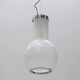 Glass and chrome metal ceiling light, 1970s
