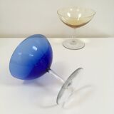 Suite of 5 Italian champagne glasses 1960