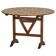 19th-century French round wine table with an adjustable top and floral textile surface.