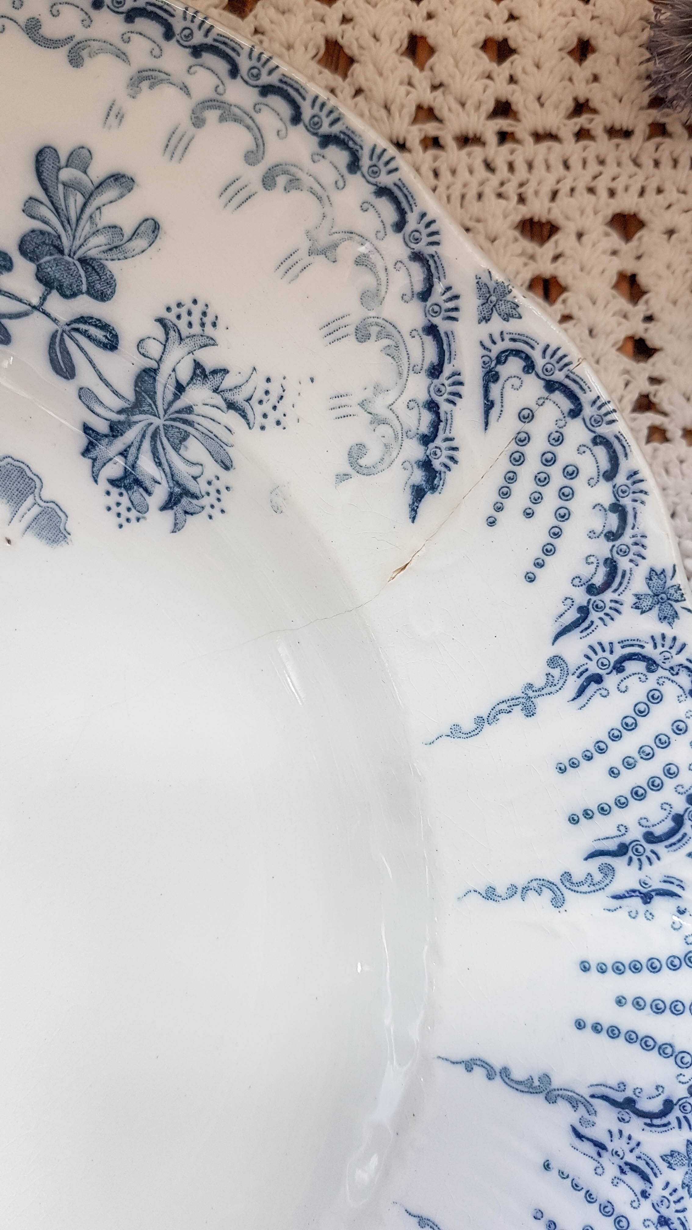 Set of 2 blue flower soup plates "Régence" st Amand and Hamage