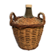 Dame-jeanne in 10L glass and wicker basket, old