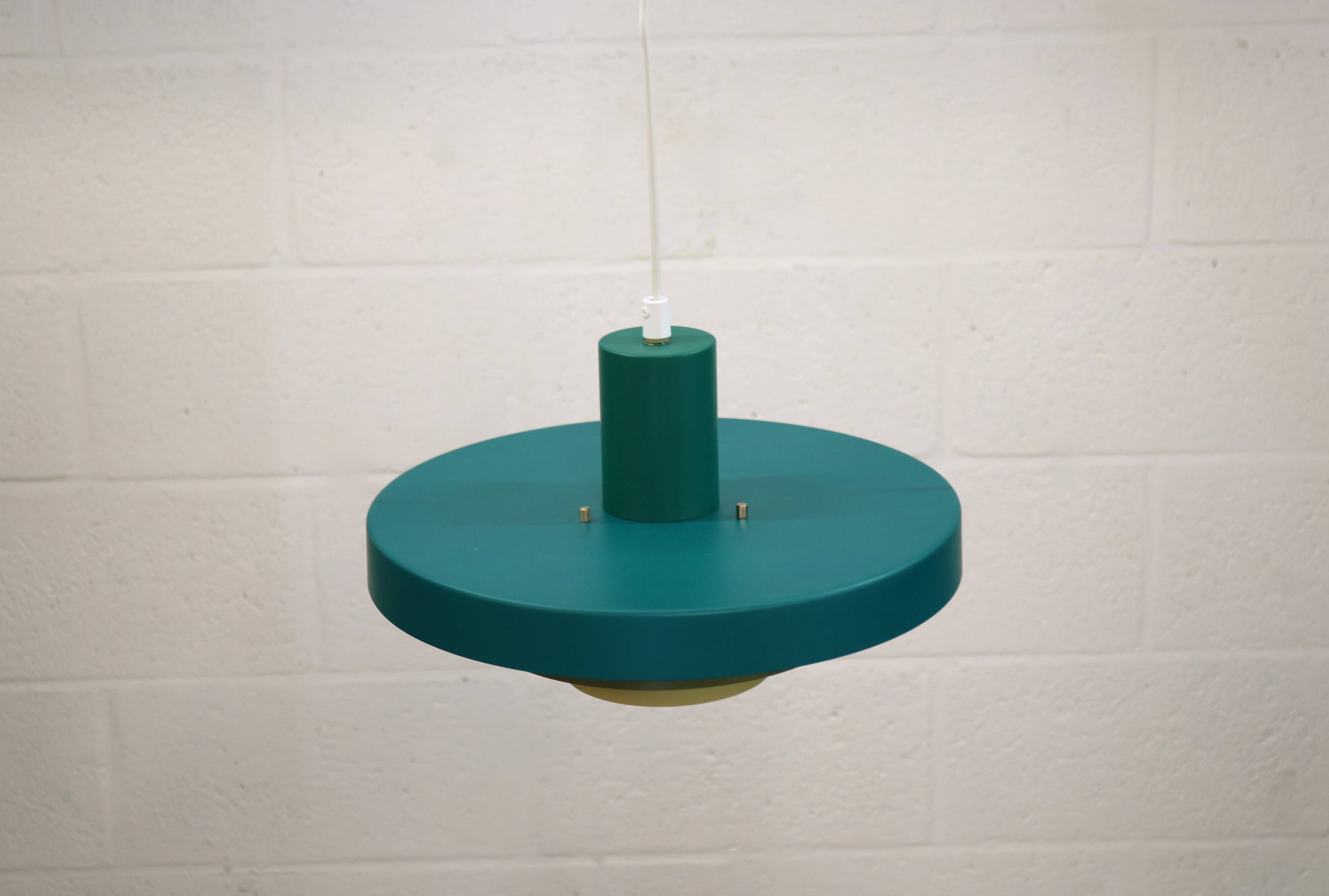 Unique colorful Danish blue and green design lamp  - Denmark 1970 -