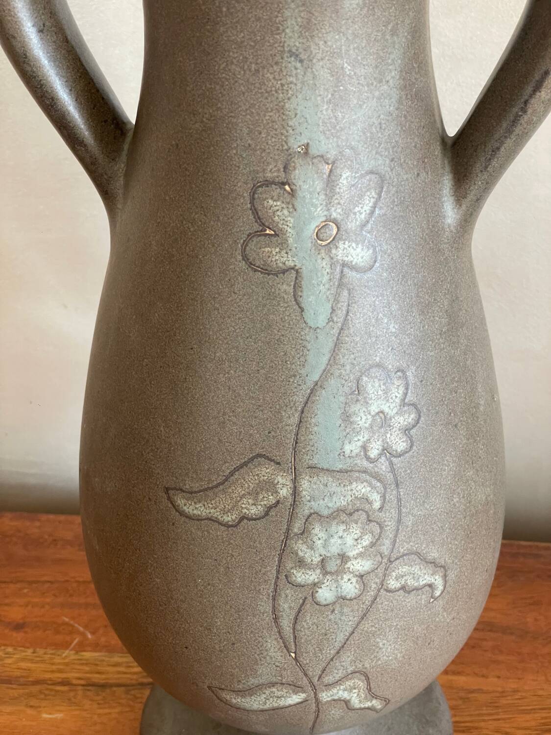 Large stoneware amphora vase