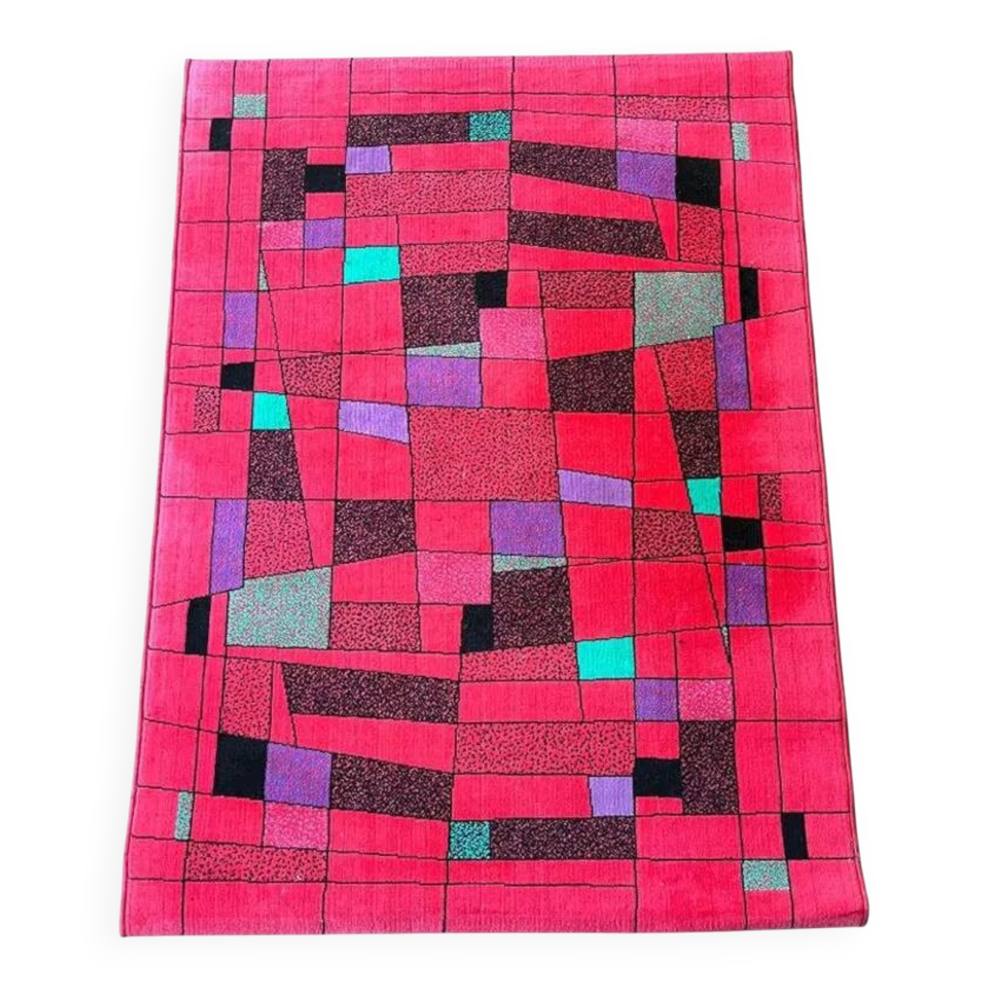 1980s small design geometric Abstract Rug/carpet, Czechoslovakia