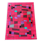 Tapis/paillasson abstrait géométrique de petite taille des années 1980, Tchécoslovaquie