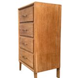 Chiffonnier pieds compas bois brut 1950