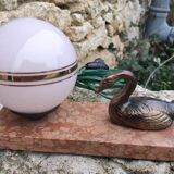 Old marble swan lamp
