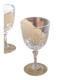 Lot de 6 verres à pied en verre blanc ciselé « Camélia »