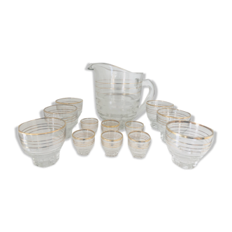 Lot de verres et carafe années 50