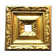 late 19th century square frame, small carved wood frame, gilded with gold leaf