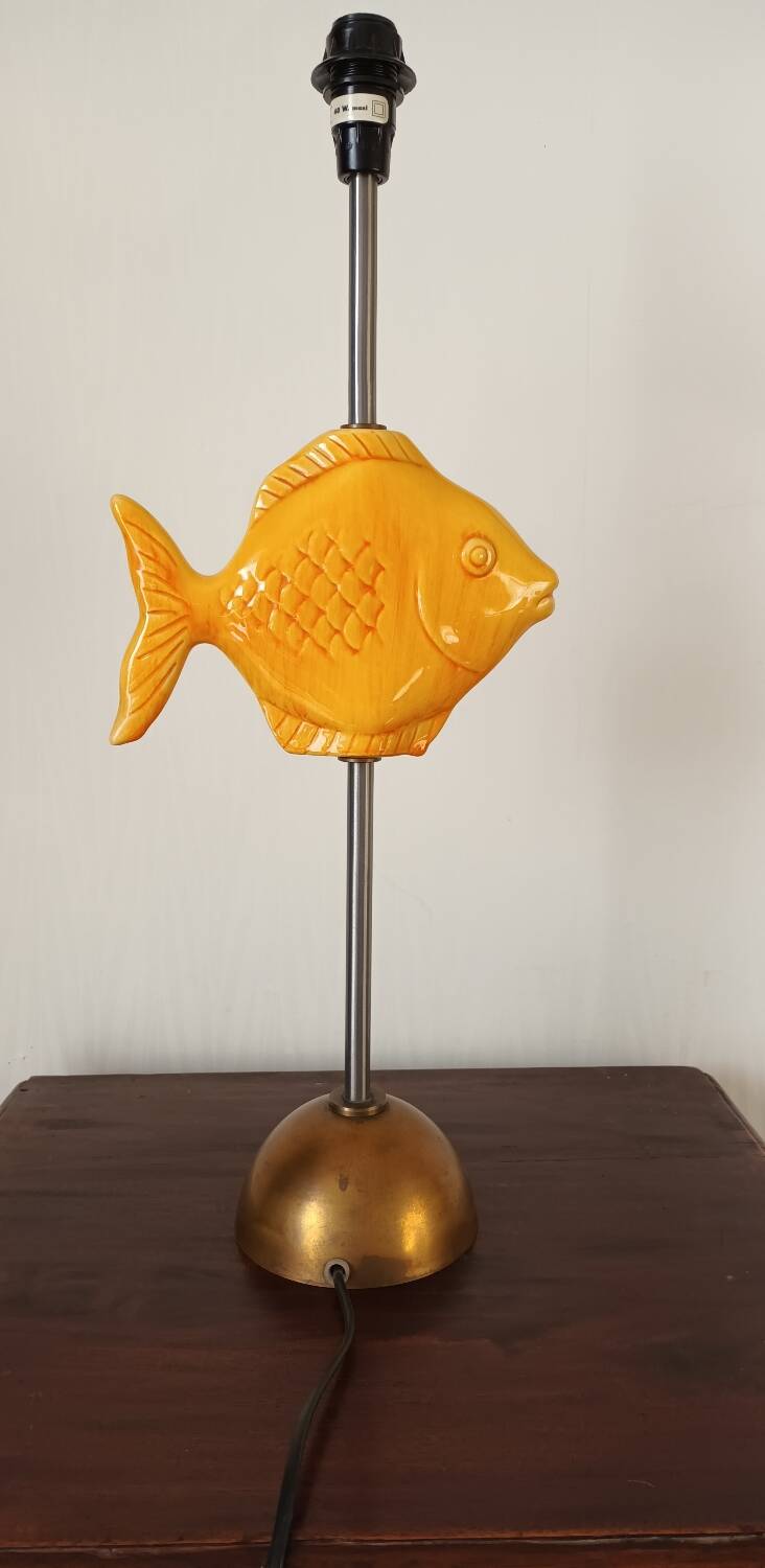 Vintage ceramic fish lamp base