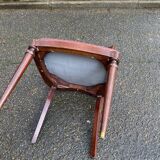 Mahogany chair in English style with burgundy fabric from the 20th century.