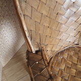 Old chair in braided chestnut