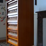 Wooden and rattan dresser