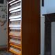 Wooden and rattan dresser