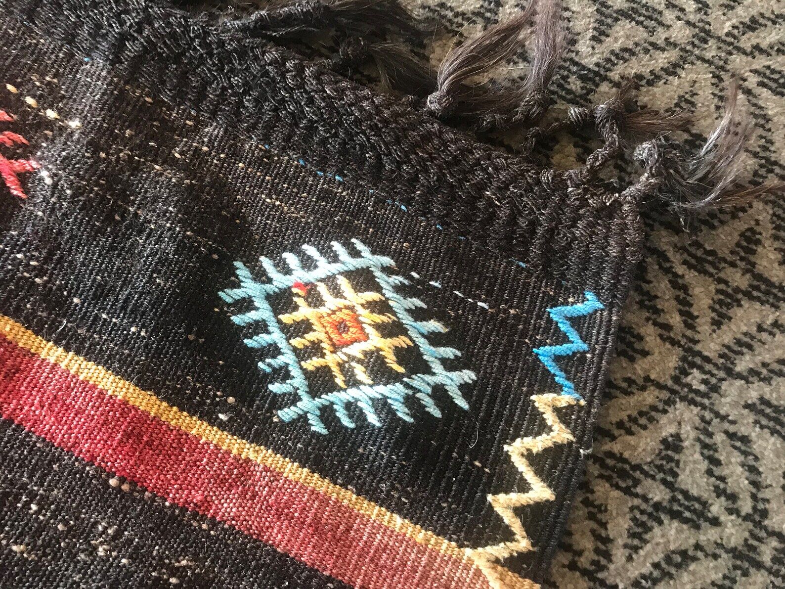 Vintage colorful rug, traditional handmade kilim 290 x 206 cm