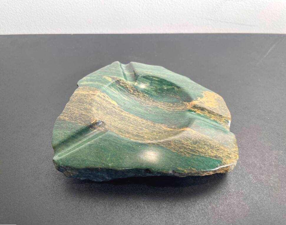 Ashtray / Pocket tray in malachite. Vintage 70s