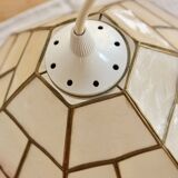 Vintage suspension in pink mother-of-pearl – Stained glass style