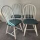 Series of 4 Scandinavian wooden chairs 60s-70s