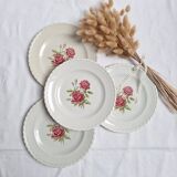 Assiettes plates fleurs vintage
