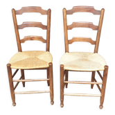 2 chaises paillées rustique