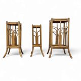 Nesting set bamboo plant stands 1970s