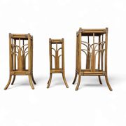 Nesting set bamboo plant stands 1970s