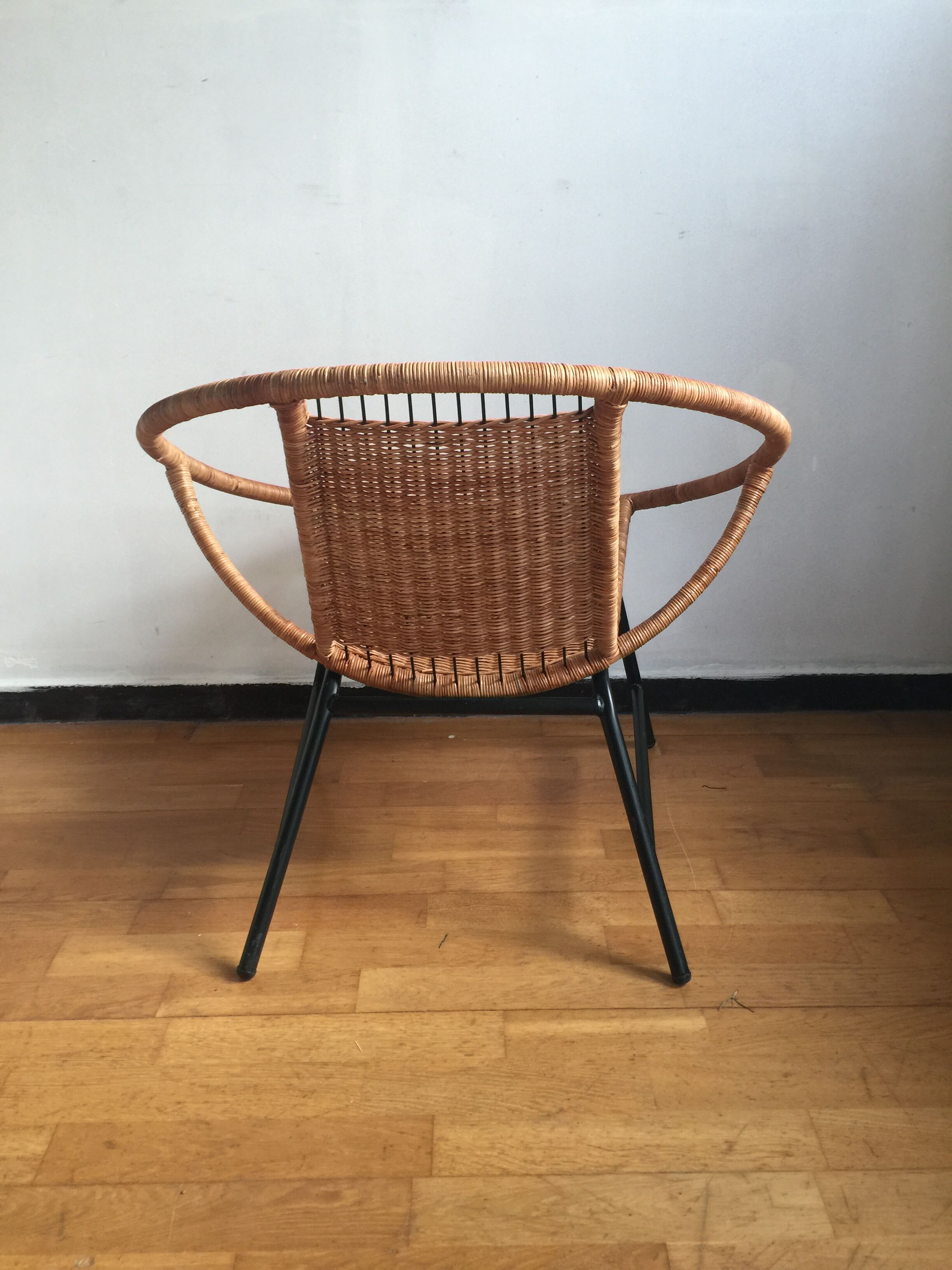 Rattan basket armchair